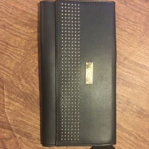 BCBG Black Leather Clutch